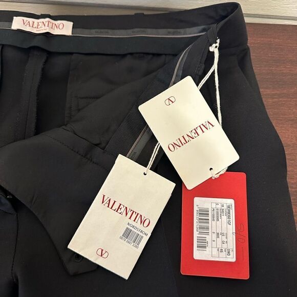 Valentino Garavani Crepe Couture Wool & Silk straight Leg Pants size US10/ EU 46 - Picture 8 of 15